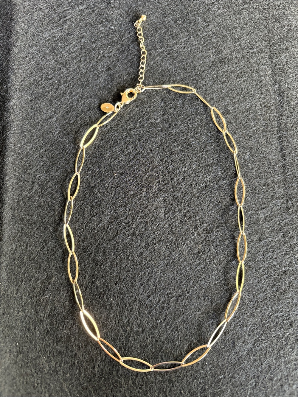 Club Monaco Gold-Tone Open Oval Marquise Link Necklace